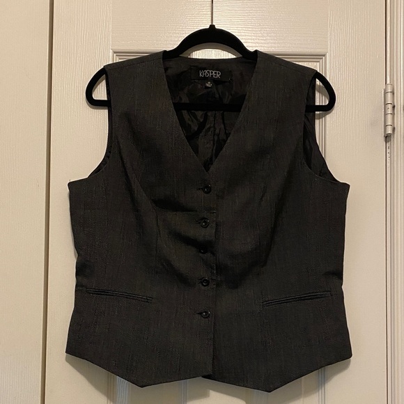 Kasper Charcoal Button-Up Vest - Picture 1 of 5